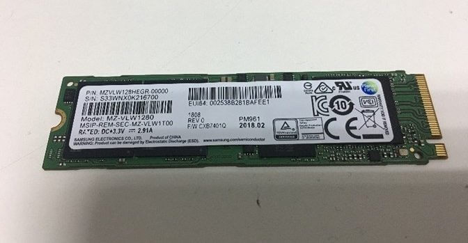 SSD Samsung NVMe PM961 M.2 PCIe Gen3 x4 128GB